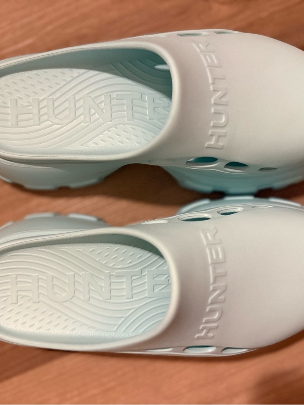 Hunter Aqua Blue Platform Clog Mules - Picture 14 of 14